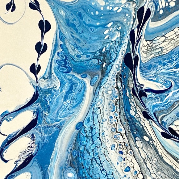 Original Acrylic Abstract Art 6”x6” Ceramic Tile - Picture 7 of 10